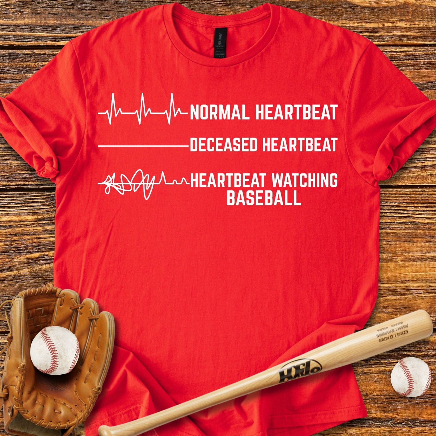Funny Heartbeat Baseball T-shirt - HomeRun PrintsT-Shirt