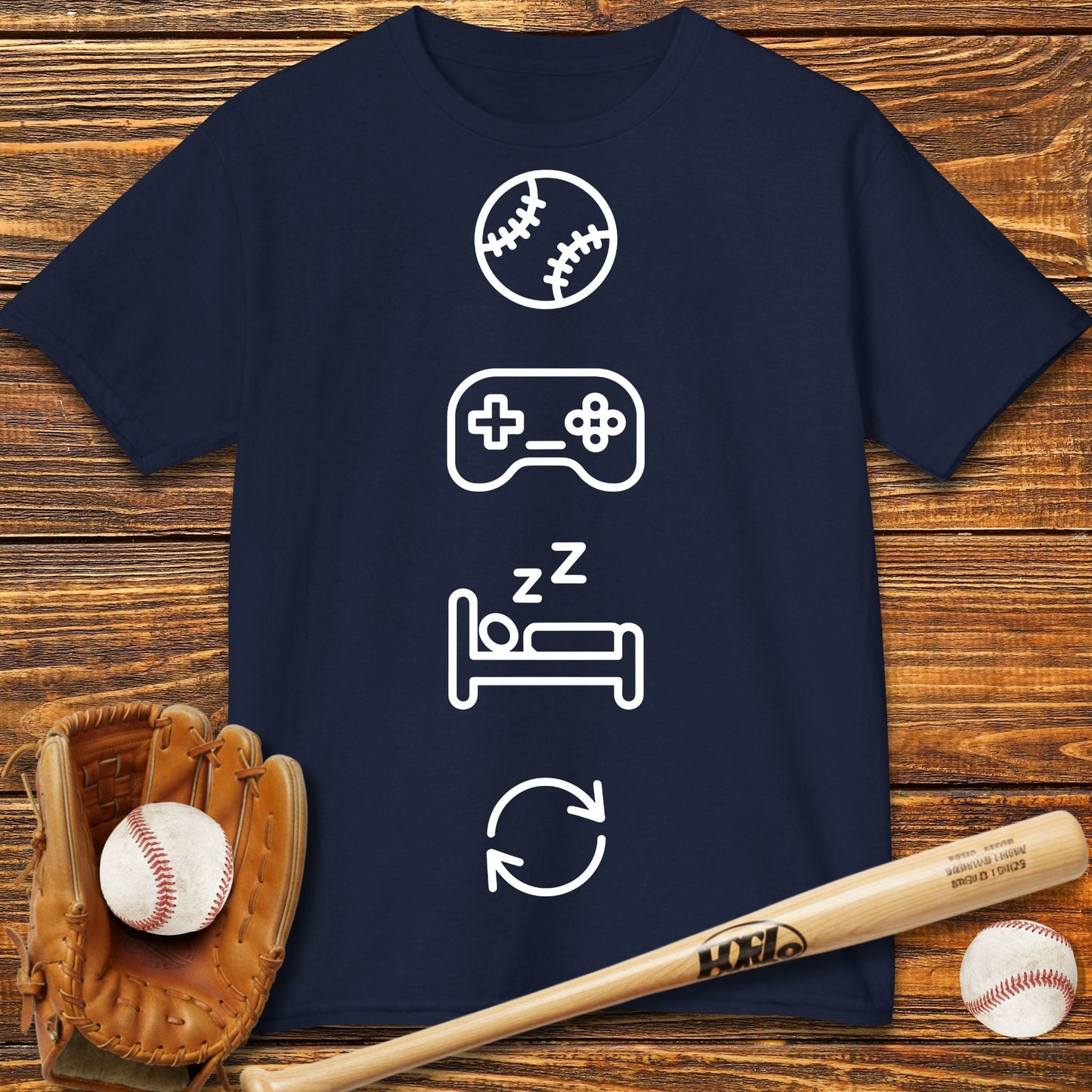 Gaming Sleep Repeat Kids T-Shirt - HomeRun PrintsKids clothes