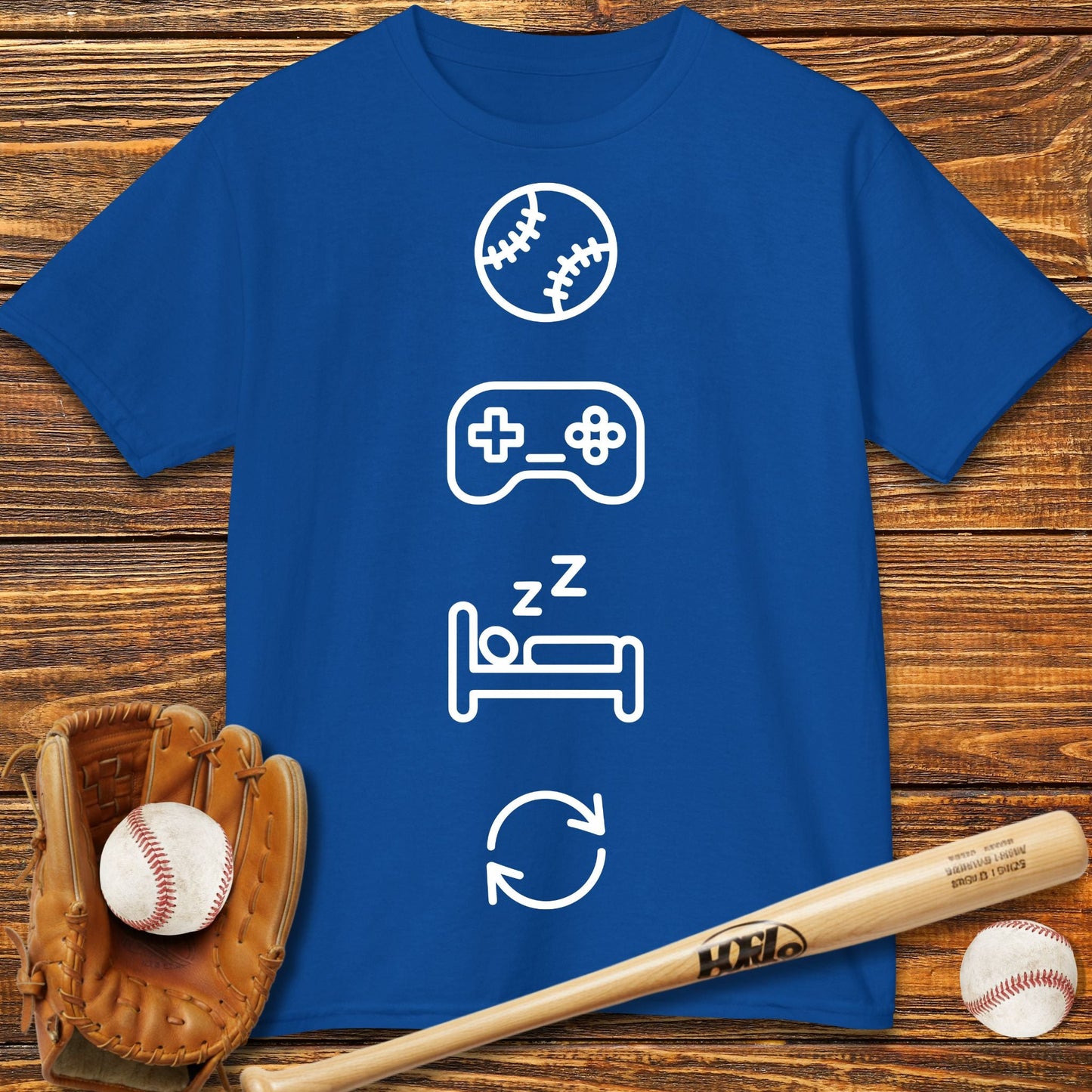 Gaming Sleep Repeat Kids T-Shirt - HomeRun PrintsKids clothes