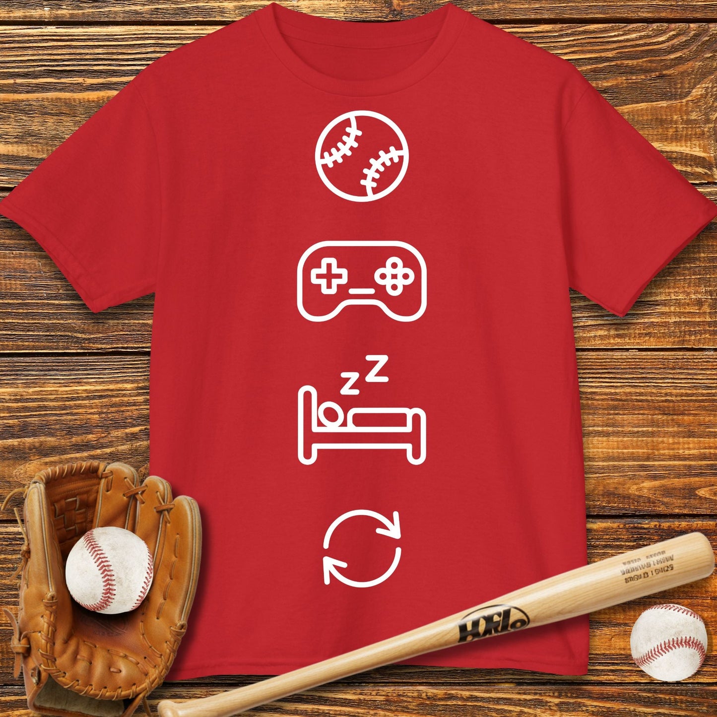 Gaming Sleep Repeat Kids T-Shirt - HomeRun PrintsKids clothes
