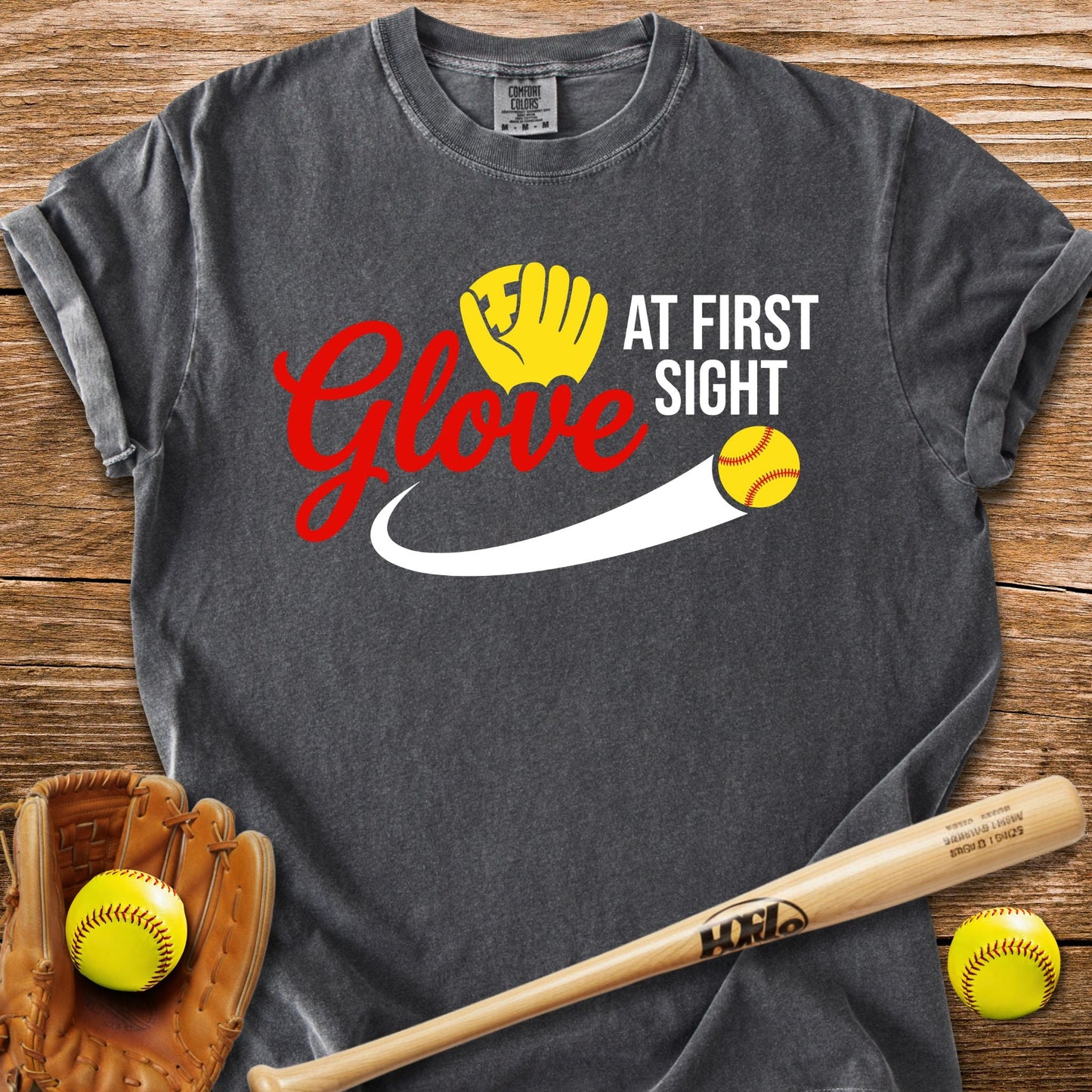 Glove At First Sight T-Shirt - HomeRun PrintsComfort Colors