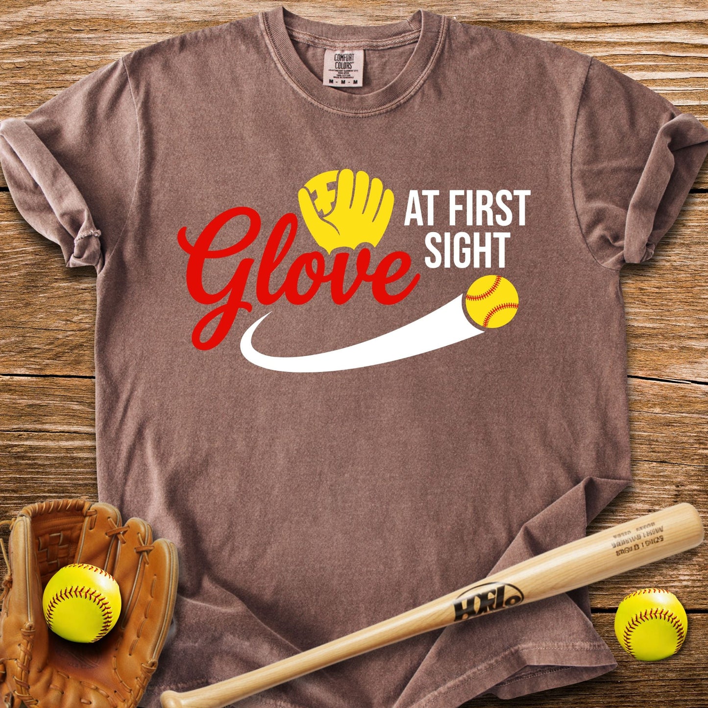 Glove At First Sight T-Shirt - HomeRun PrintsComfort Colors