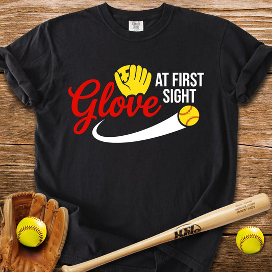 Glove At First Sight T-Shirt - HomeRun PrintsComfort Colors