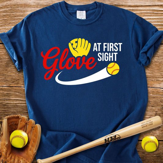 Glove At First Sight T-Shirt - HomeRun PrintsComfort Colors
