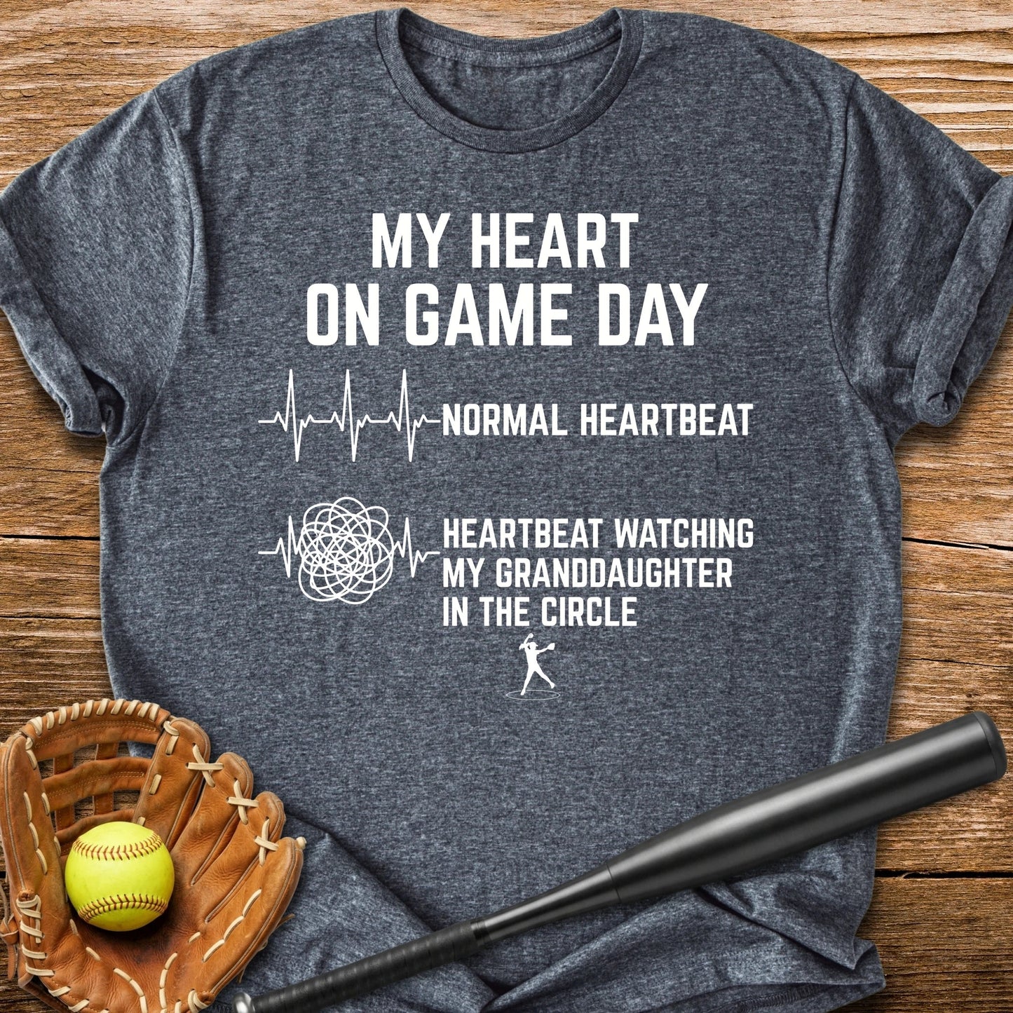 Granddaughter Circle Races My Heart - HomeRun PrintsT-Shirt