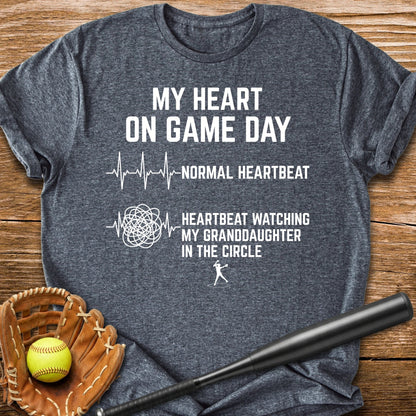 Granddaughter Circle Races My Heart - HomeRun PrintsT-Shirt