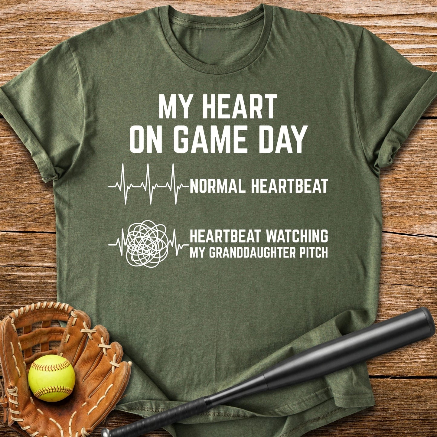 Granddaughter Pitch Races My Heart - HomeRun PrintsT-Shirt