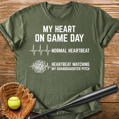 Granddaughter Pitch Races My Heart - HomeRun PrintsT-Shirt