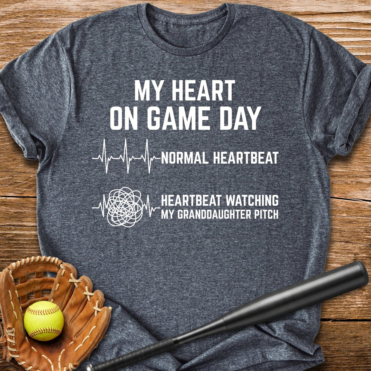 Granddaughter Pitch Races My Heart - HomeRun PrintsT-Shirt