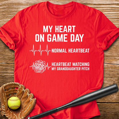 Granddaughter Pitch Races My Heart - HomeRun PrintsT-Shirt