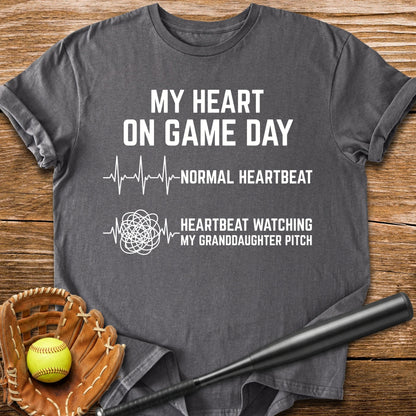 Granddaughter Pitch Races My Heart - HomeRun PrintsT-Shirt