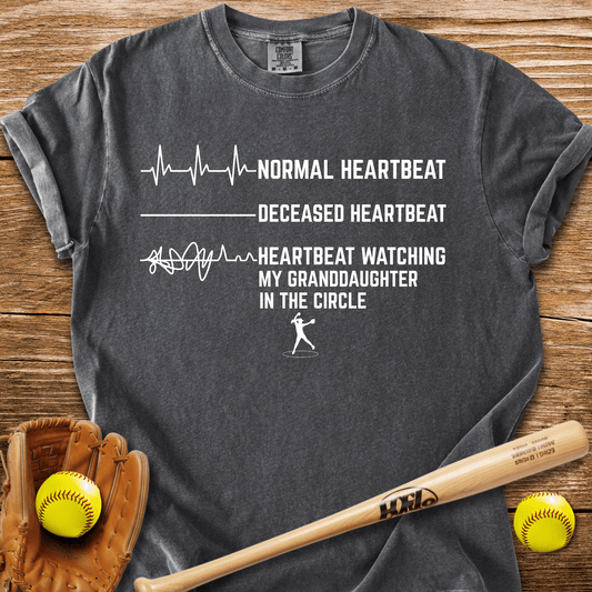 Granddaughter's Circle Flatlines Me T-Shirt - HomeRun PrintsComfort Colors