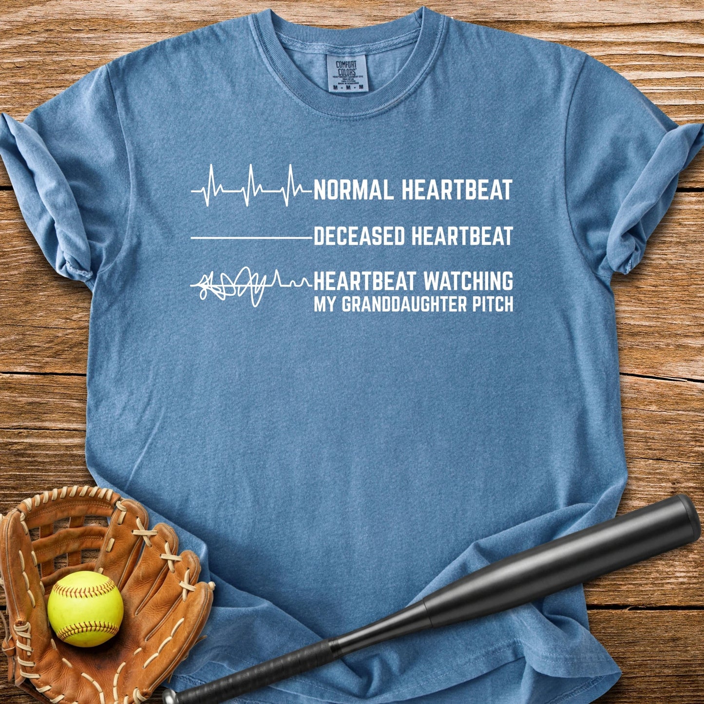 Granddaughter's Pitch Flatlines Me - HomeRun PrintsComfort Colors