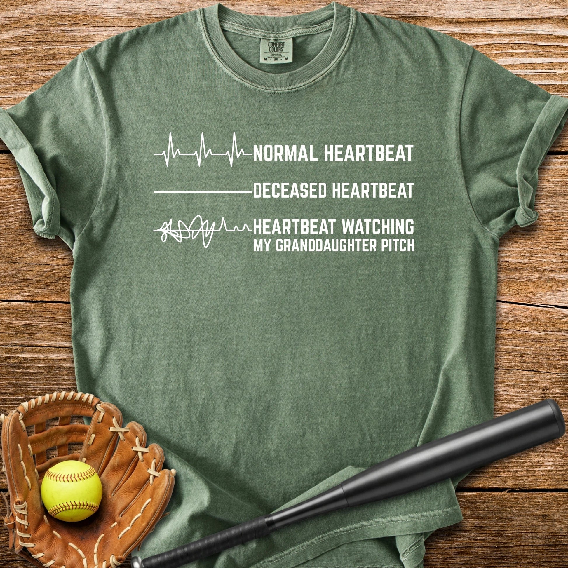 Granddaughter's Pitch Flatlines Me - HomeRun PrintsComfort Colors