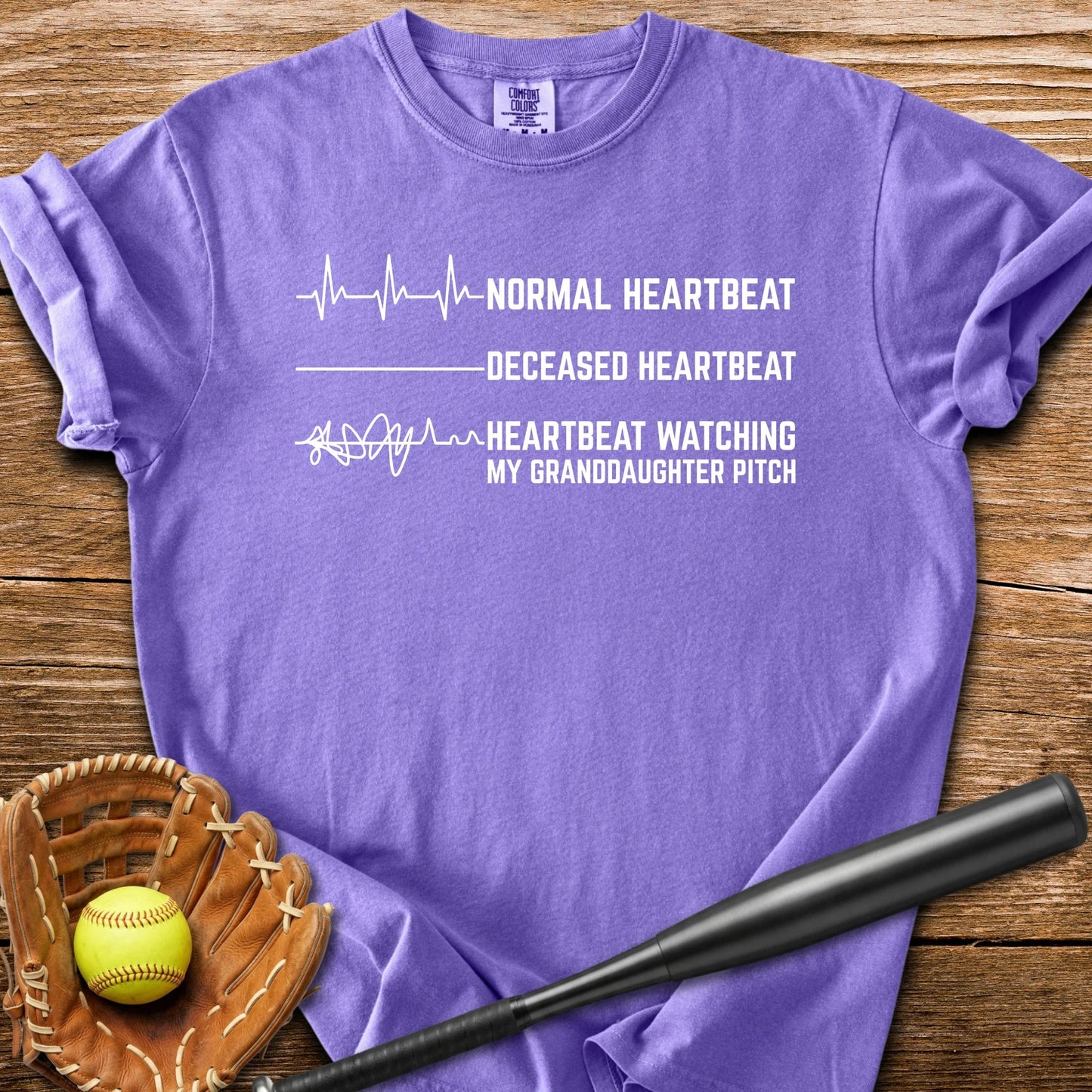 Granddaughter's Pitch Flatlines Me - HomeRun PrintsComfort Colors