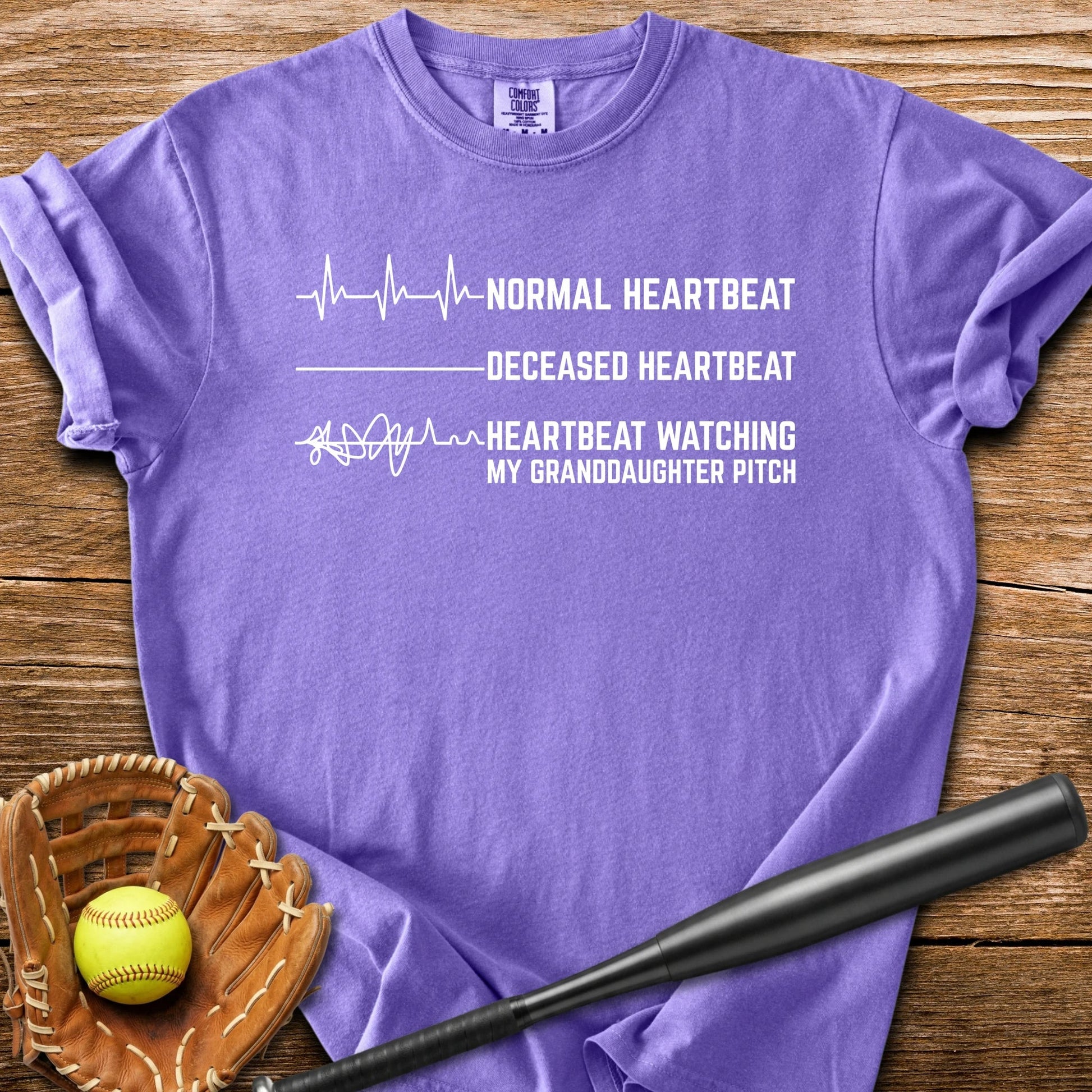 Granddaughter's Pitch Flatlines Me - HomeRun PrintsComfort Colors