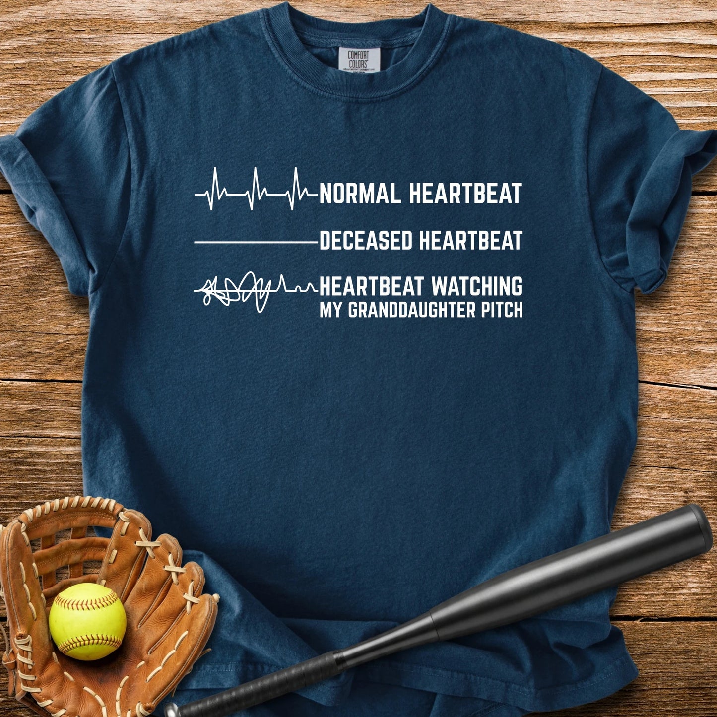 Granddaughter's Pitch Flatlines Me - HomeRun PrintsComfort Colors