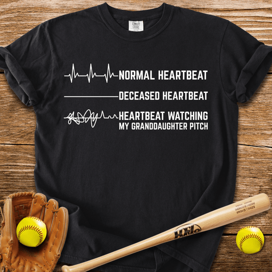 Granddaughter's Pitch Flatlines Me T-Shirt - HomeRun PrintsComfort Colors