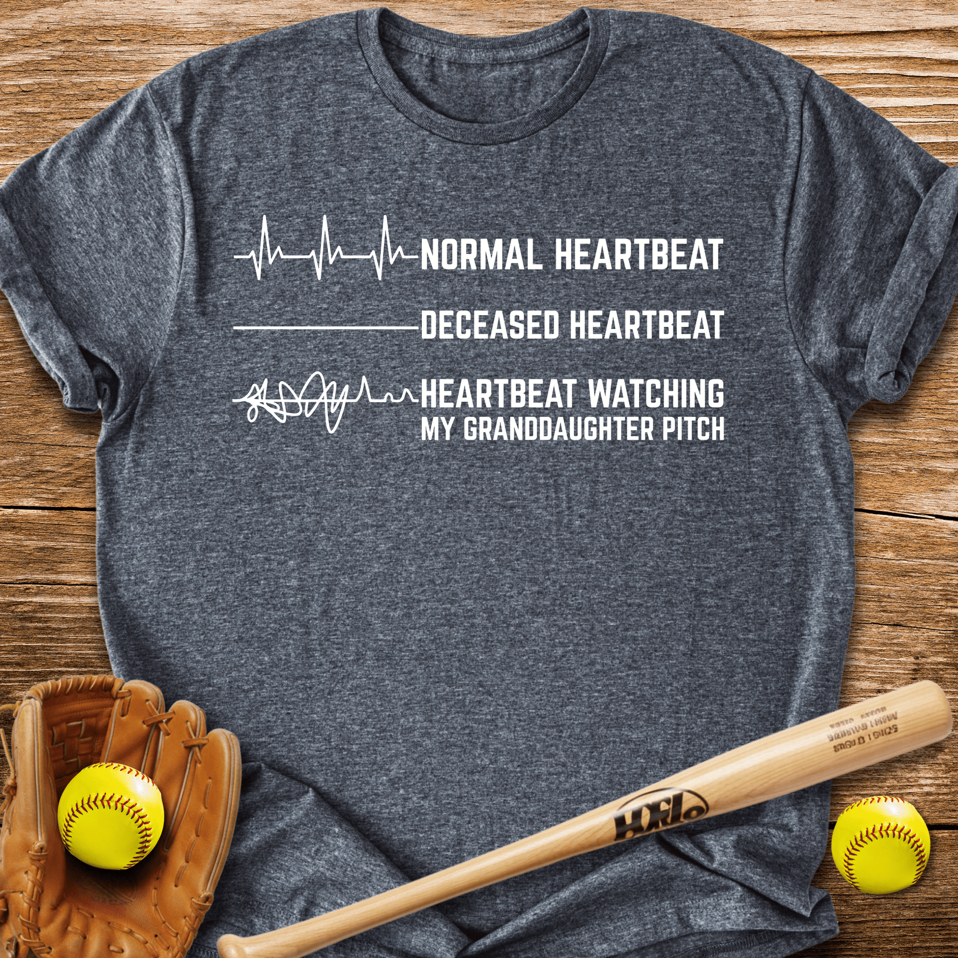 Granddaughter's Pitch Flatlines Me T-Shirt - HomeRun PrintsT-Shirt
