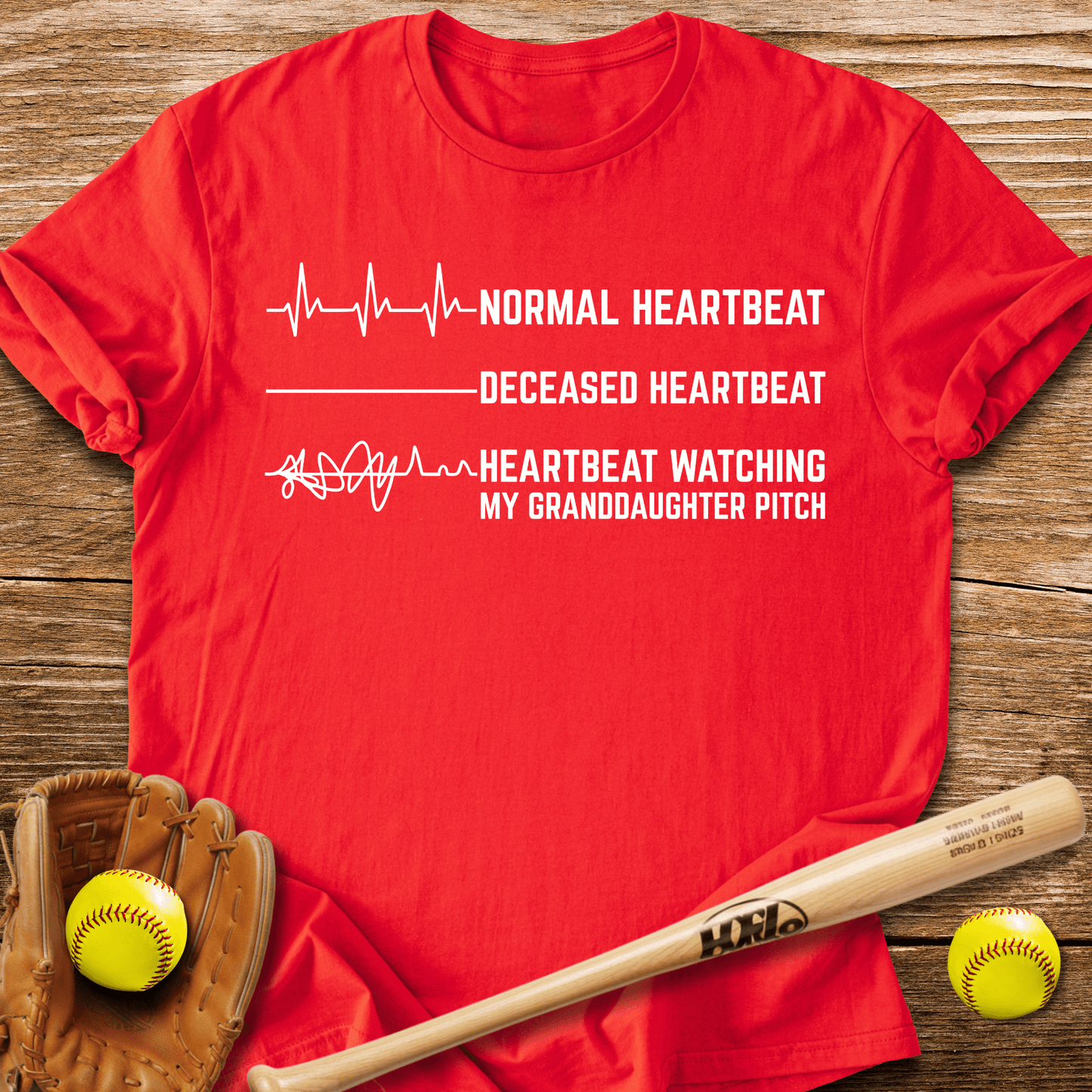 Granddaughter's Pitch Flatlines Me T-Shirt - HomeRun PrintsT-Shirt