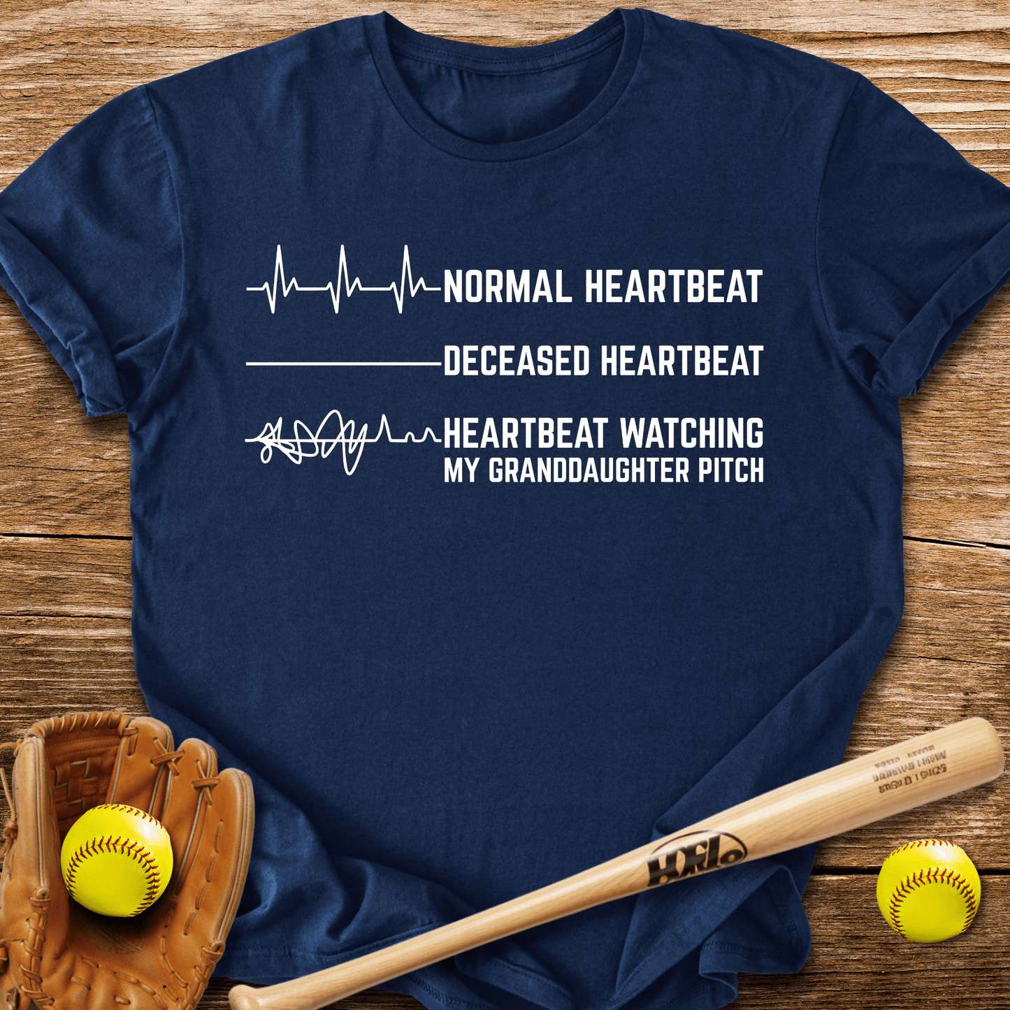 Granddaughter's Pitch Flatlines Me T-Shirt - HomeRun PrintsT-Shirt