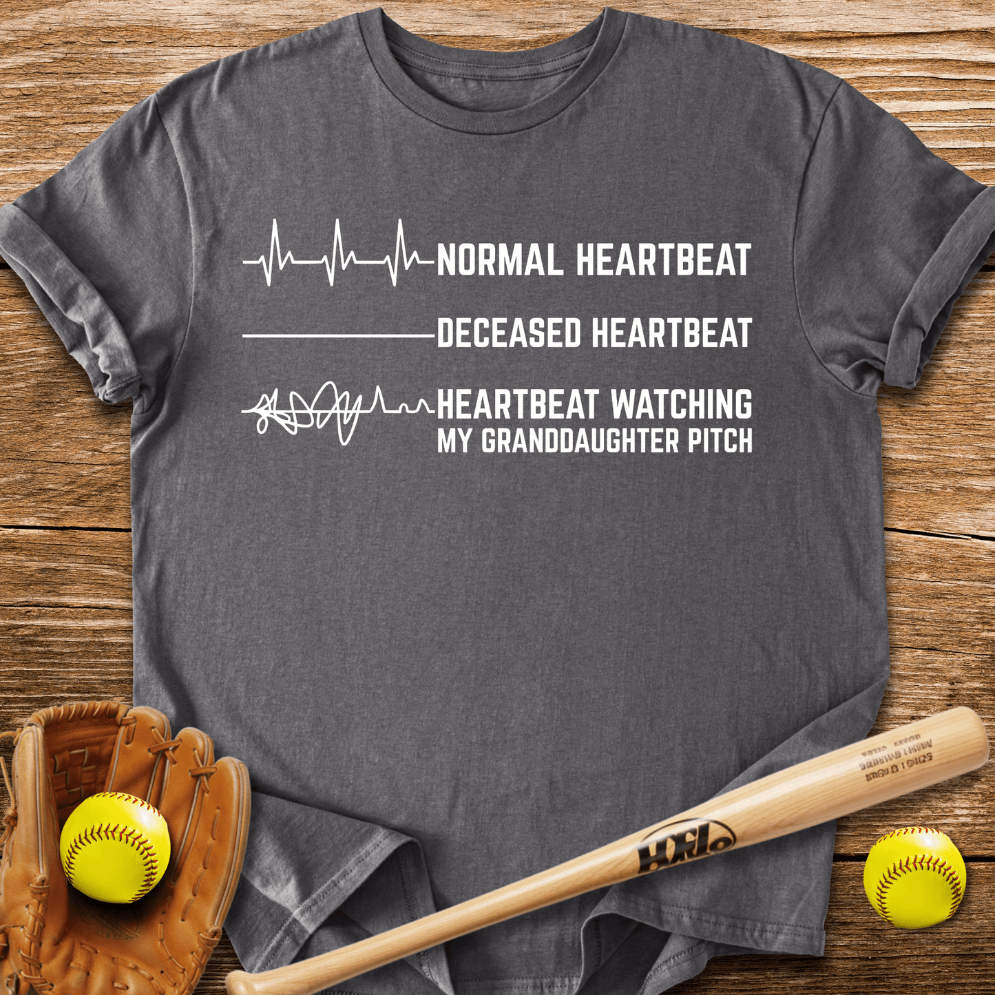 Granddaughter's Pitch Flatlines Me T-Shirt - HomeRun PrintsT-Shirt
