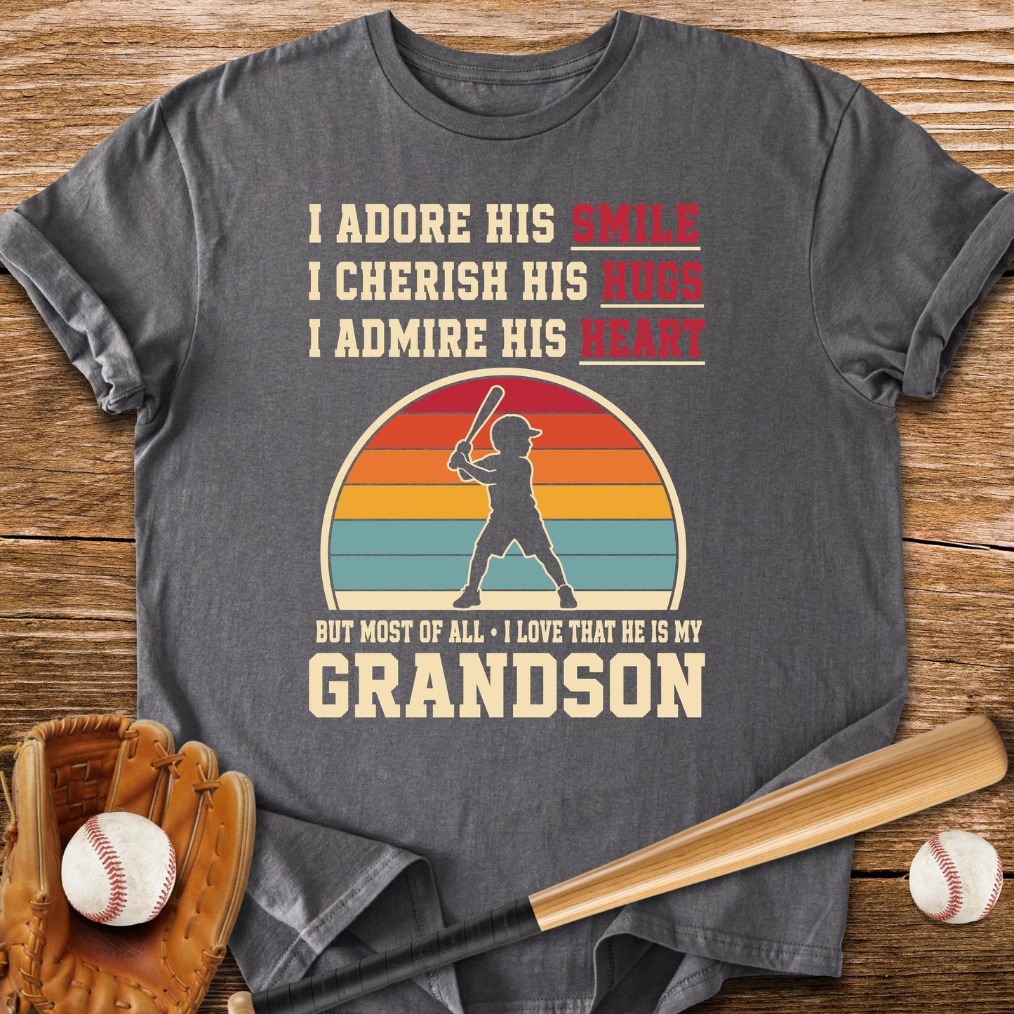 Grandma's Baseball Heart - HomeRun PrintsT-Shirt