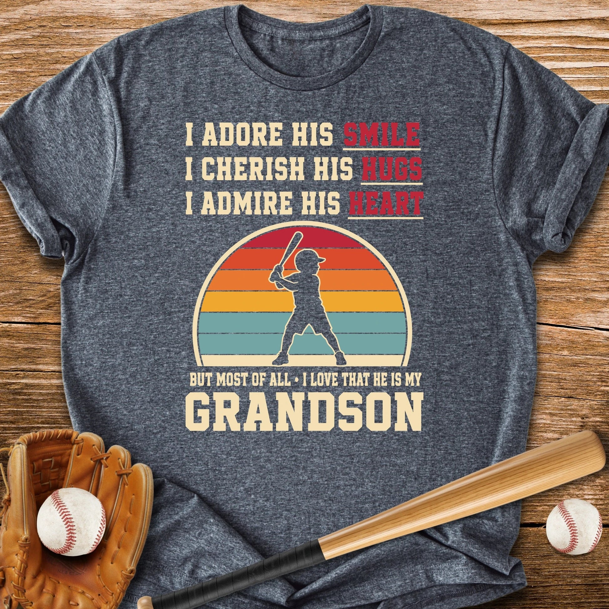 Grandma's Baseball Heart - HomeRun PrintsT-Shirt