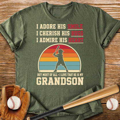 Grandma's Baseball Heart - HomeRun PrintsT-Shirt