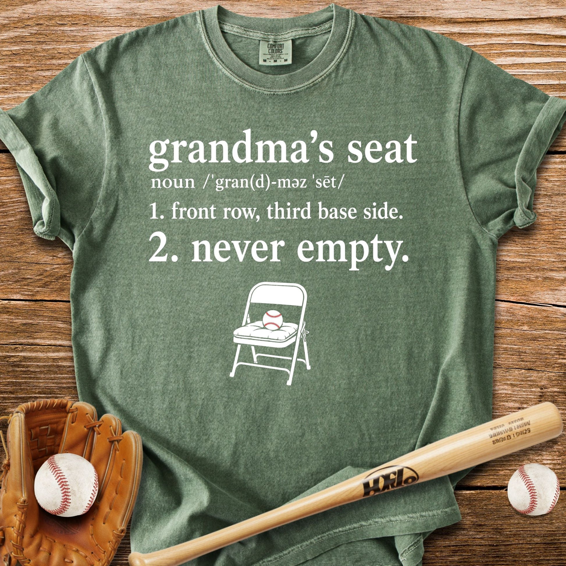 Grandma's Seat Never Empty T-Shirt - HomeRun PrintsComfort Colors