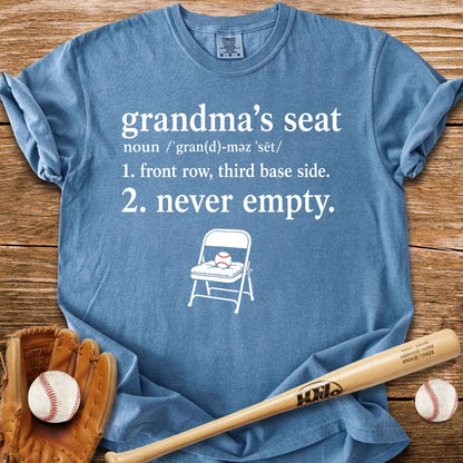 Grandma's Seat Never Empty T-Shirt - HomeRun PrintsComfort Colors