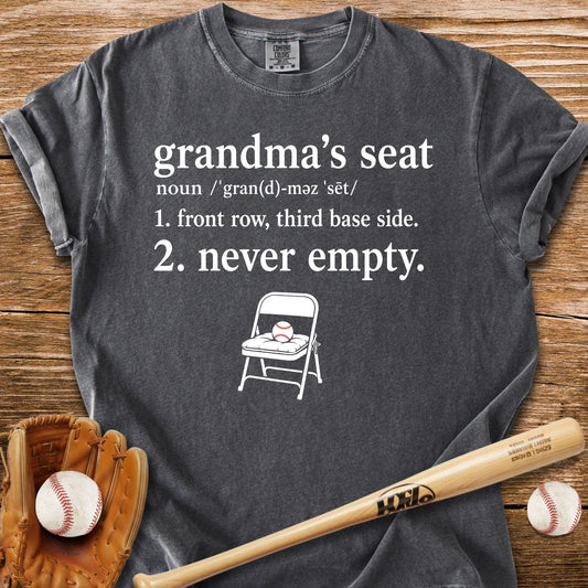 Grandma's Seat Never Empty T-Shirt - HomeRun PrintsComfort Colors