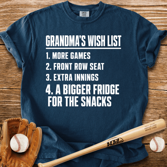 Grandma's Wish List T-Shirt - HomeRun PrintsComfort Colors