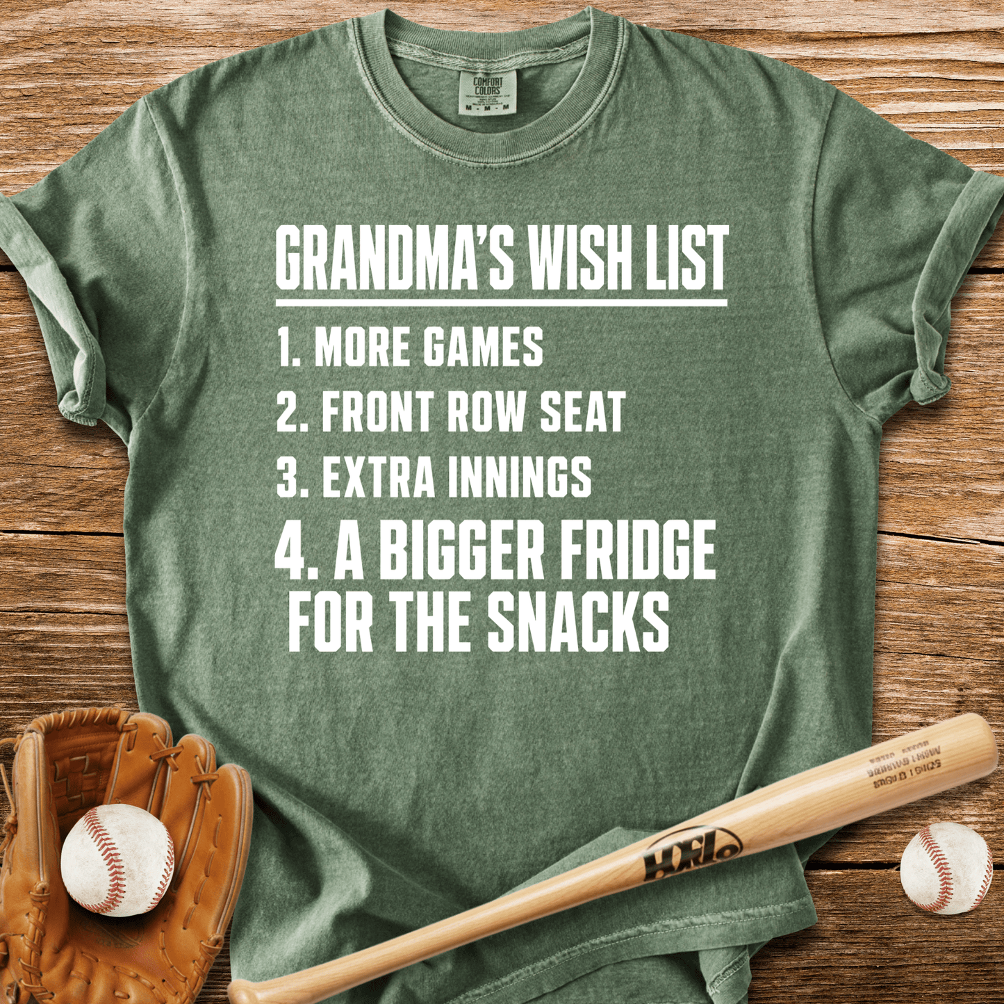 Grandma's Wish List T-Shirt - HomeRun PrintsComfort Colors