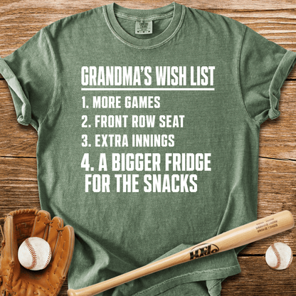 Grandma's Wish List T-Shirt - HomeRun PrintsComfort Colors