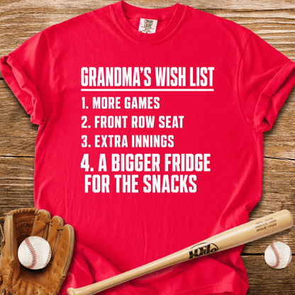 Grandma's Wish List T-Shirt - HomeRun PrintsComfort Colors
