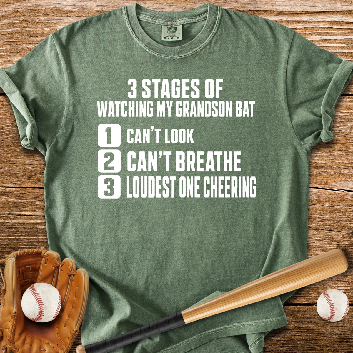 Grandson Bats Grandma Panics - HomeRun PrintsComfort Colors
