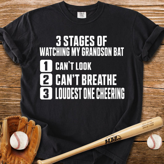 Grandson Bats Grandma Panics T-Shirt - HomeRun PrintsComfort Colors