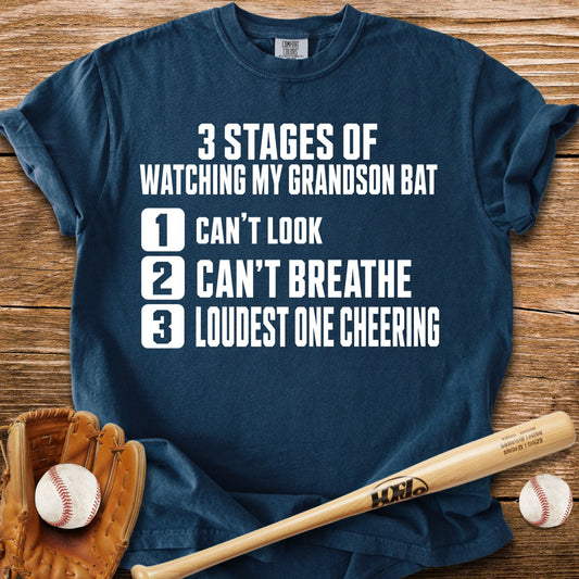 Grandson Bats Grandma Panics T-Shirt - HomeRun PrintsComfort Colors