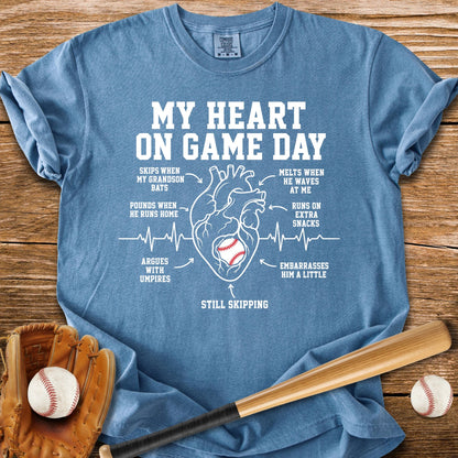 Grandson Game Day Heart - HomeRun PrintsComfort Colors