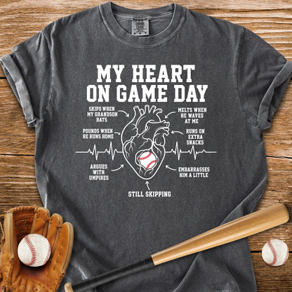 Grandson Game Day Heart - HomeRun PrintsComfort Colors