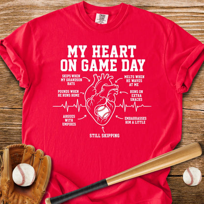 Grandson Game Day Heart - HomeRun PrintsComfort Colors