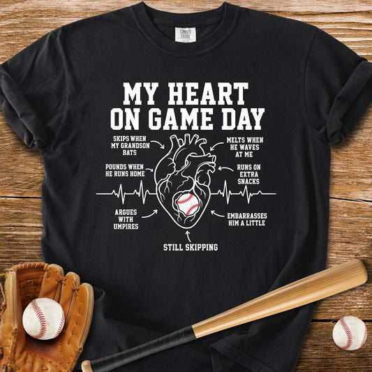 Grandson Game Day Heart - HomeRun PrintsComfort Colors
