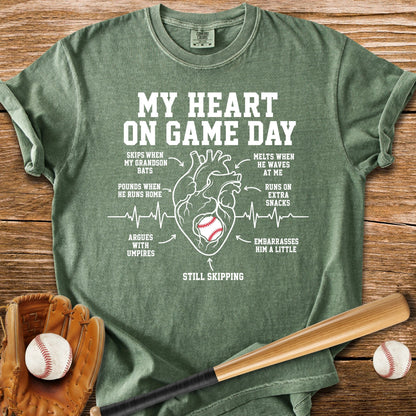 Grandson Game Day Heart - HomeRun PrintsComfort Colors