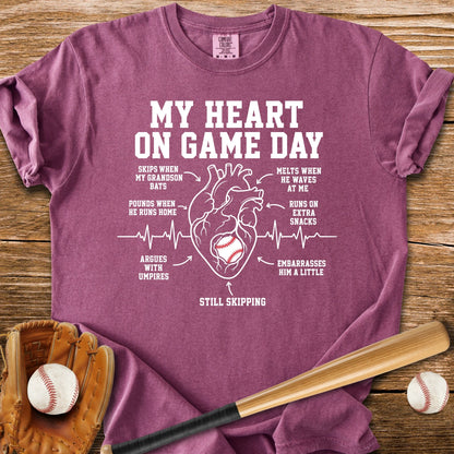Grandson Game Day Heart - HomeRun PrintsComfort Colors