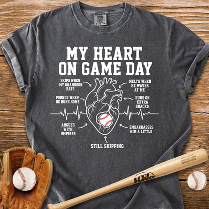 Grandson Game Day Heart T-Shirt - HomeRun PrintsComfort Colors