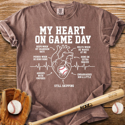 Grandson Game Day Heart T-Shirt - HomeRun PrintsComfort Colors