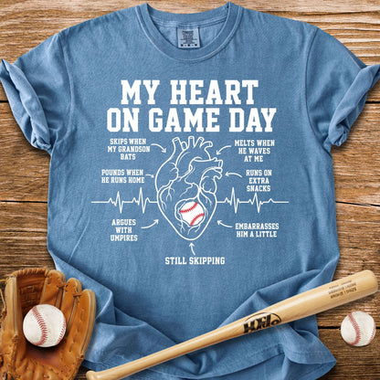 Grandson Game Day Heart T-Shirt - HomeRun PrintsComfort Colors