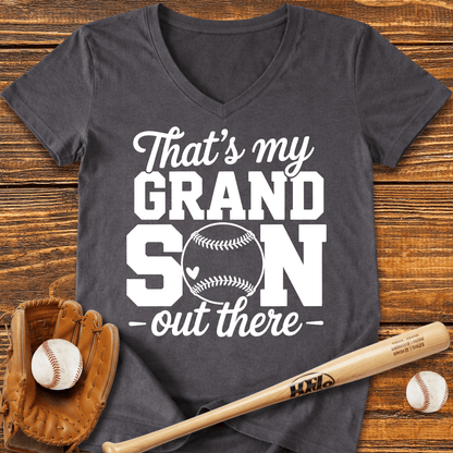 Grandson Out There Ladies V - Neck Tee - HomeRun PrintsV - neck