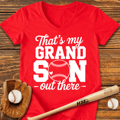 Grandson Out There Ladies V - Neck Tee - HomeRun PrintsV - neck
